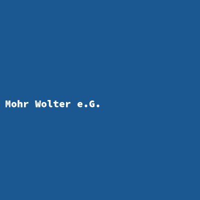 Hersteller: Mohr Wolter e.G.